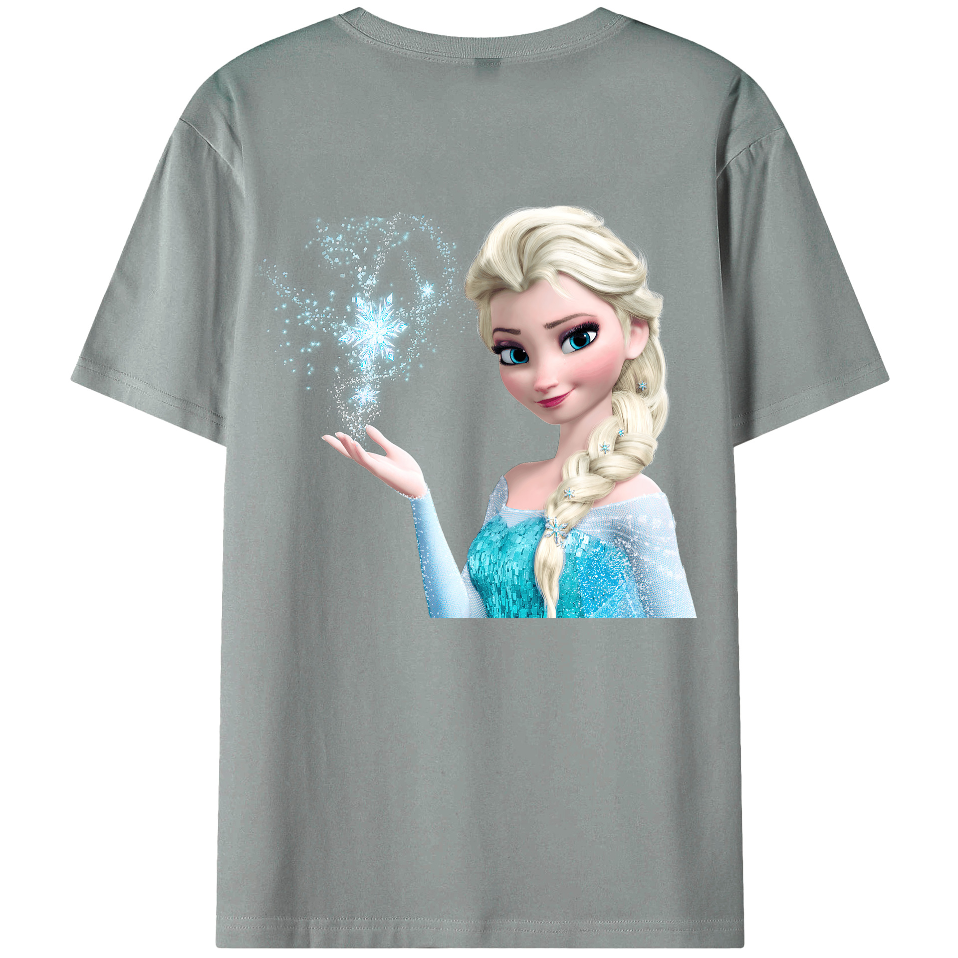 （画像用） アナと雪の女王 アンナ エルサ Frozen Anna Elsa 綿100％ メンズ半袖Tシャツ（バックプリント） 通気性